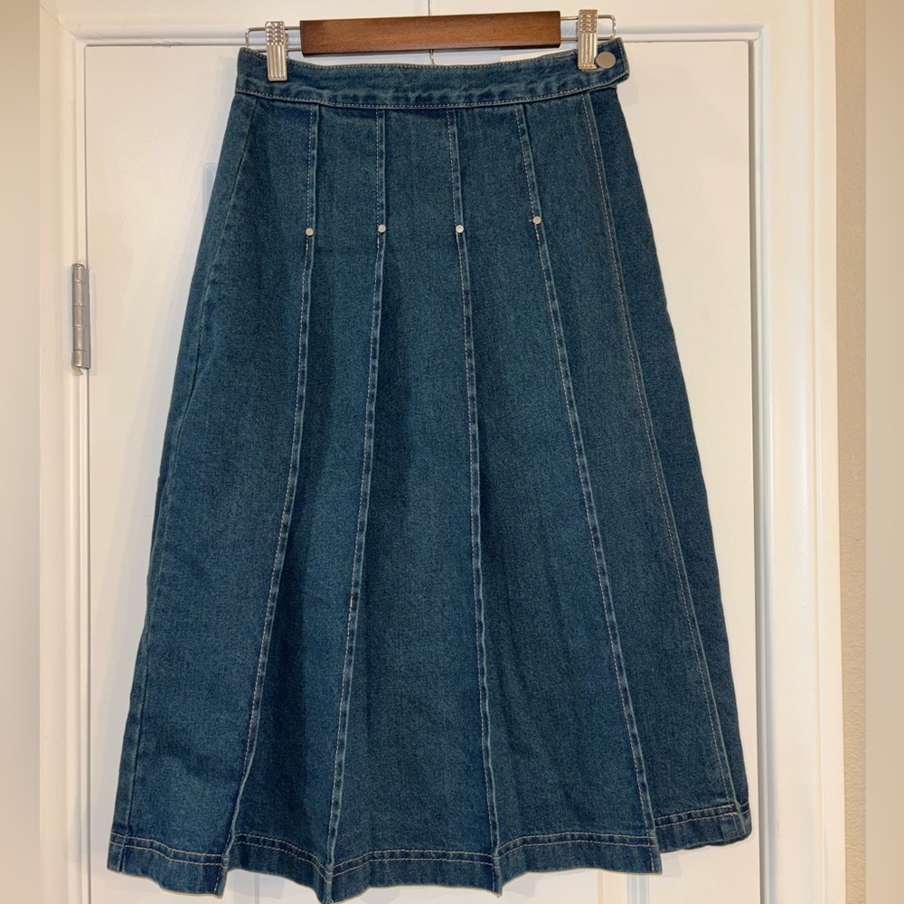 Pleated A-Line Skirt with Full Flare